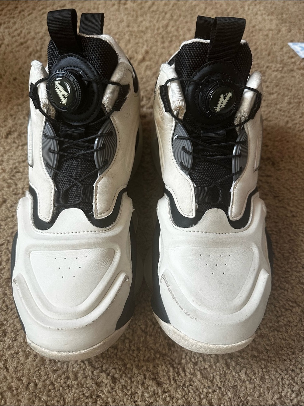 N-HOX White & Black Platform Chunky Sneakers